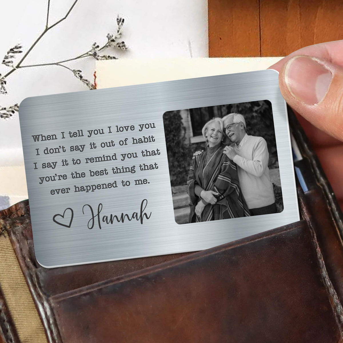 I Love You Reminder - Personalized Wallet Card - Valentine's Day, Anniversary Gift For Couple