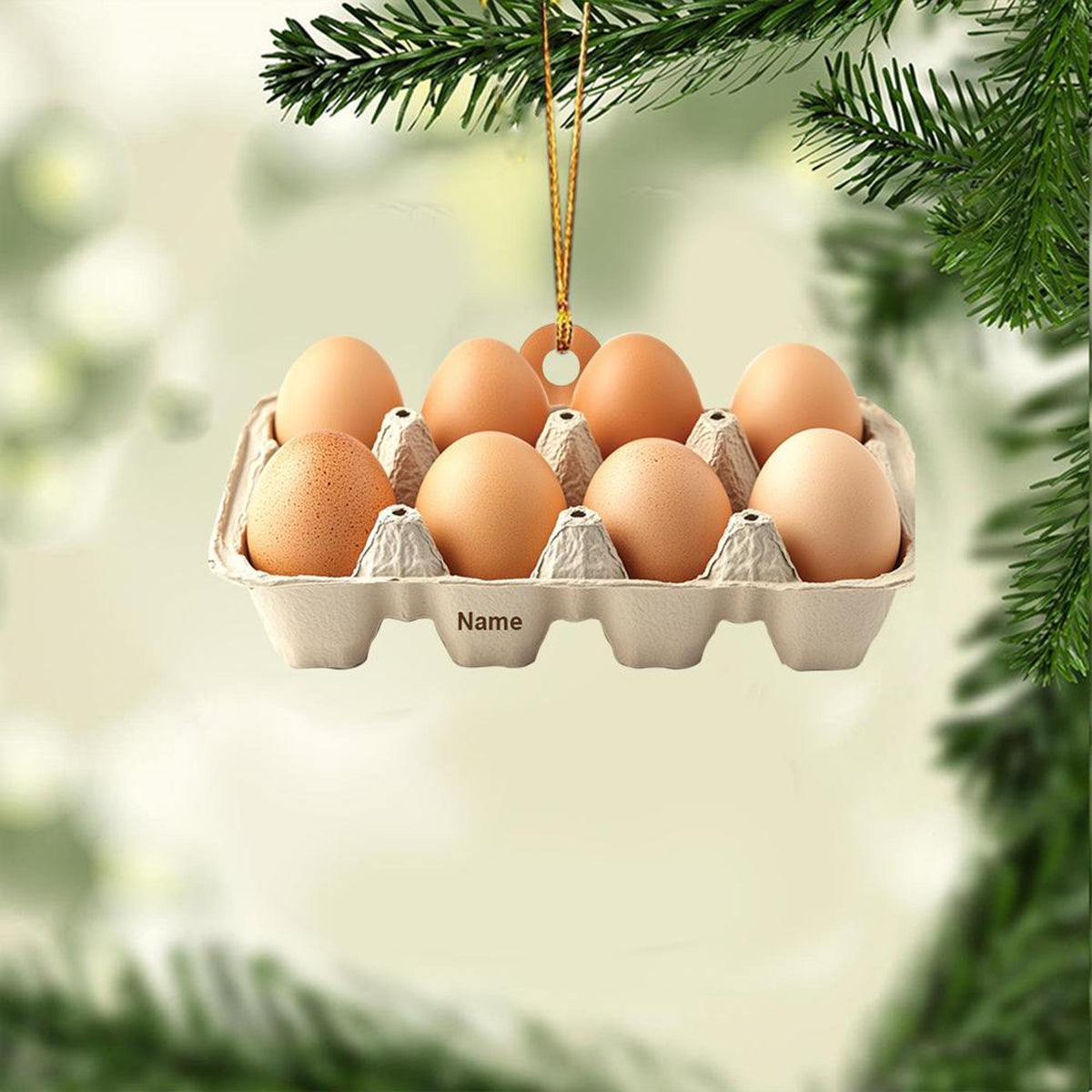 Personalized Egg Tray Christmas Ornament, Eggs Christmas Ornament, Cooking Ornament, Kitchen Ornament Decor, Chef Ornament Gift