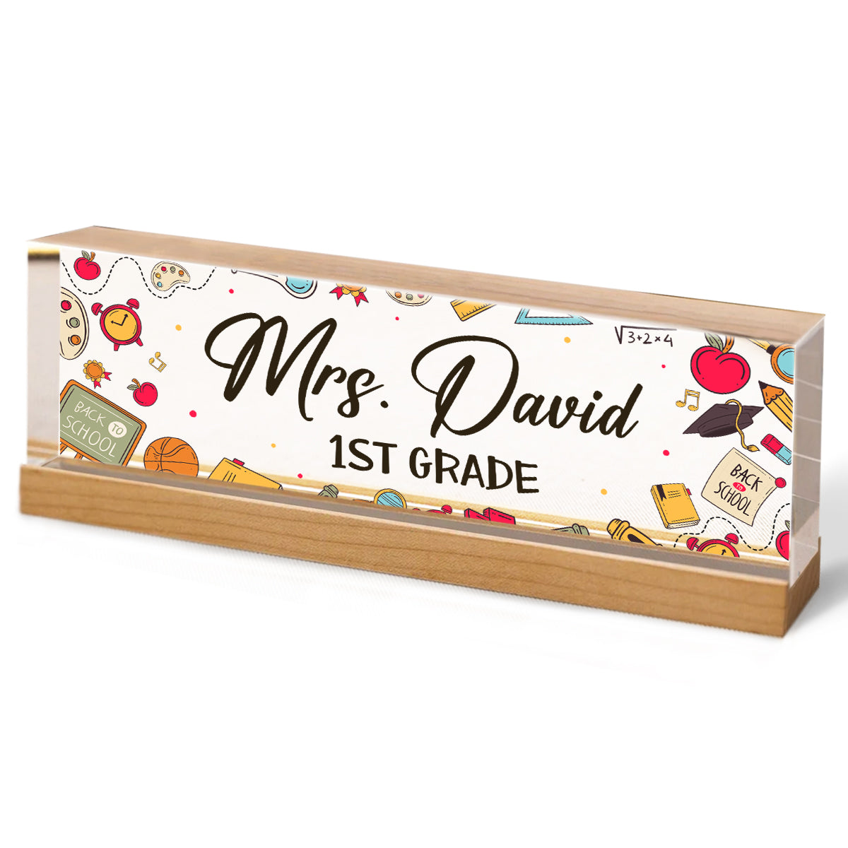 Personalized Acrylic Name Plate For Teacher, Custom Name Teacher Gift, Teacher Desk Plaque, Teacher Gift For Women, Gifts For Teachers From Students