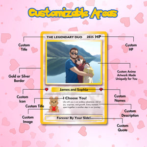 Custom Poke Card Inspired Collectible Gift, Custom Poke Cards, Anniversary Gift For Couple
