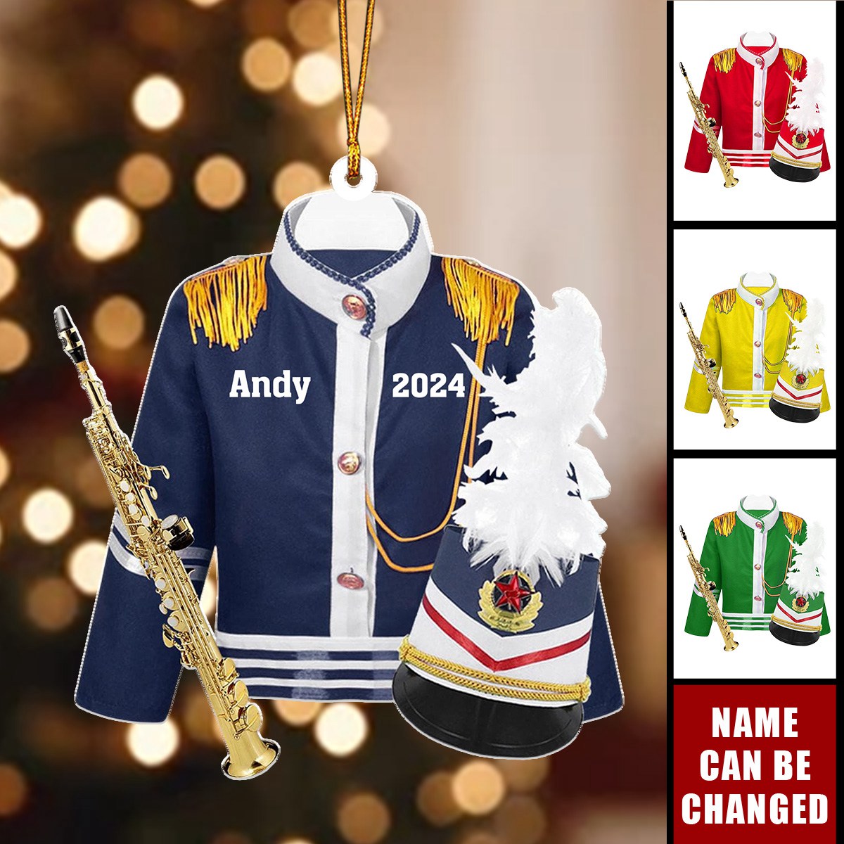 Personalized Marching Band Uniform Ornament, Christmas Band Ornament