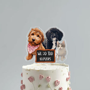 Personalized Pet Portrait Photo Wedding Cake Topper, Custom Dog Photo Cake Topper, Dog Owner Party Favors Decor, Wedding Party Favors