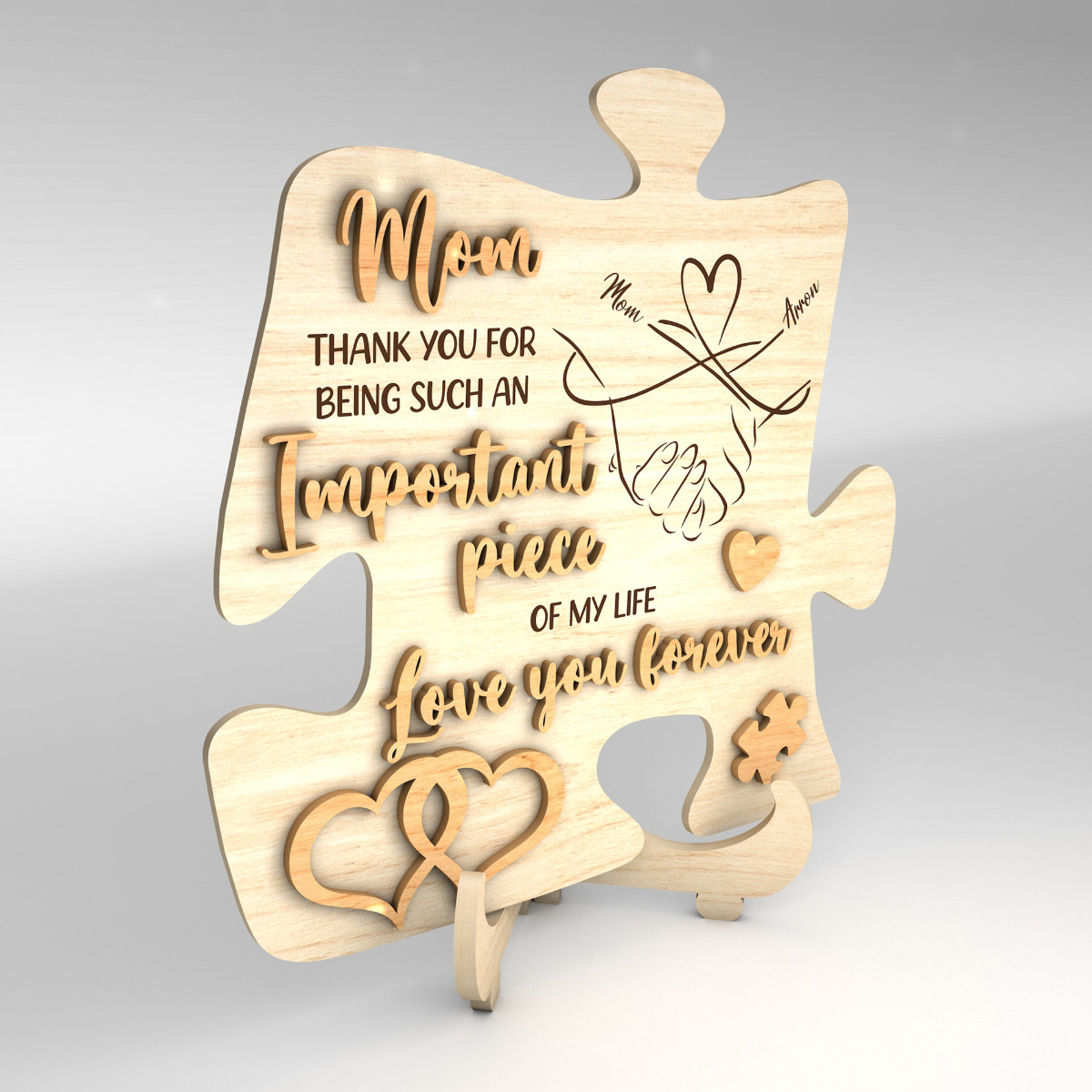 Mom & Kid Hold Hands Forever - Personalized Picture Frame - Gift For Mom, Mother's Day Gift