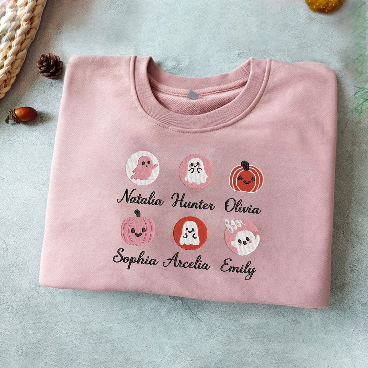 Pink Halloween Cookies Boo - Embroidered Apparel - Gift For Grandma Mom, Halloween Gift