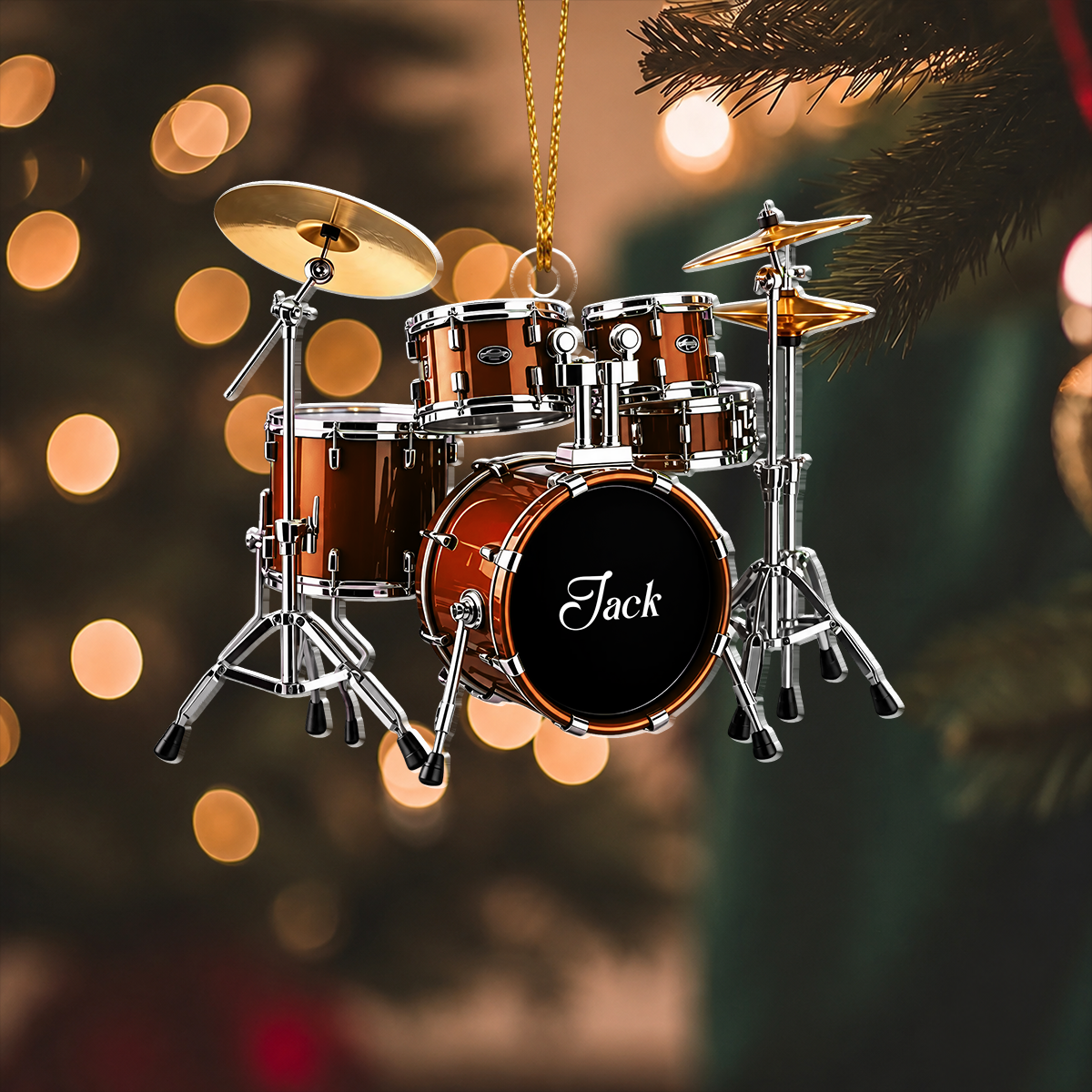 Personalized Name Drum Ornament, Xmas Gifts For Drummer