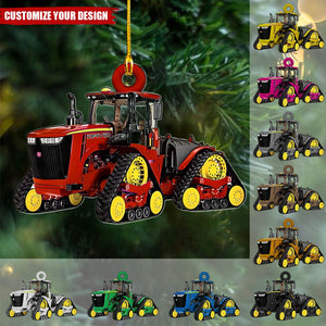 Personalized Tractor Ornament Custom Shaped Acrylic Ornament for Farmer Tractor Driver, Tractor Christmas Flat Ornament Christmas