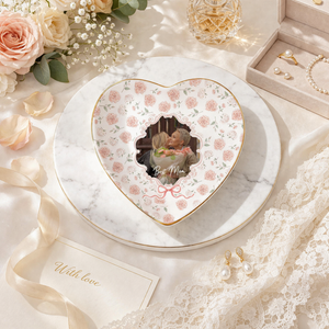 Mom's Photo Ring Dish, Personalized Photo Ring Holder for Best Mom, Mothers Day Jewelry Dish, Birthday Keepsake for Mom