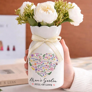 We Love You Mom Butterfly - Personalized Flower Vase