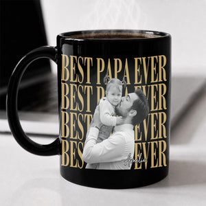 Custom Photo Black Mug - Personalized Father's Day Gifts For Dad, Grandpa - The Man, The Myth
