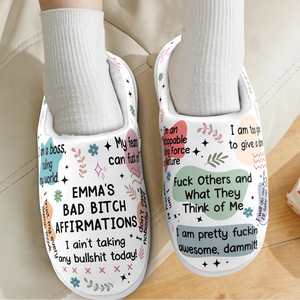 Daily Affirmations - Personalized Fleece Slipper - Christmas Gifts For Daughter, Friends, Sister, For Me