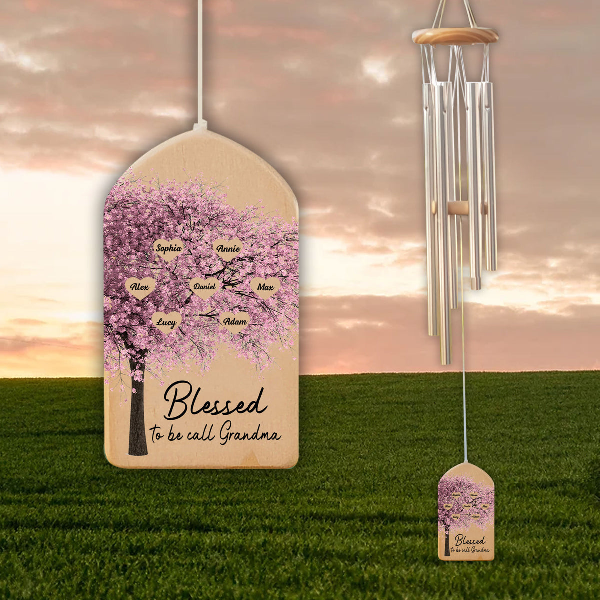 Blessed To Be Call Mom Grandma - Personalized Windchime - Gift For Mom, Grandma, Mother's Day, Birthday Gift
