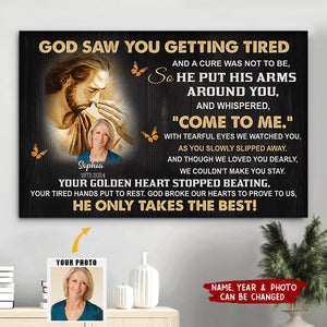 God Only Takes The Best Custom Photo Of Your Loved One - Personalized Canvas - Memorial Gift