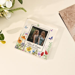 Personalised Bestie Photo Acrylic Block, Best Friend Birthday Gift, Sister Picture Frame, Bestie Gift