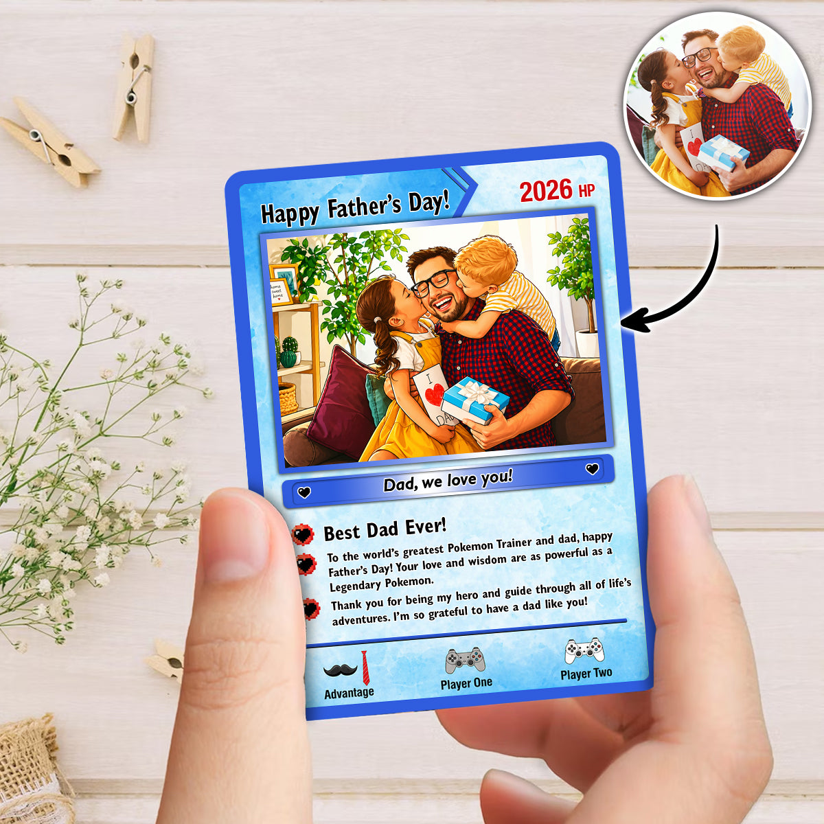 Happy Father's Day Trading Card - Personalized Poke Card