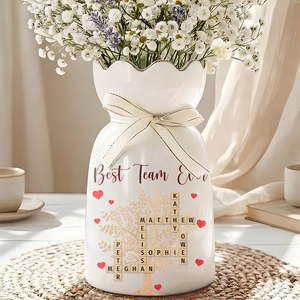 Crossword Puzzle Personalized Ribbon Tie Flower Vase