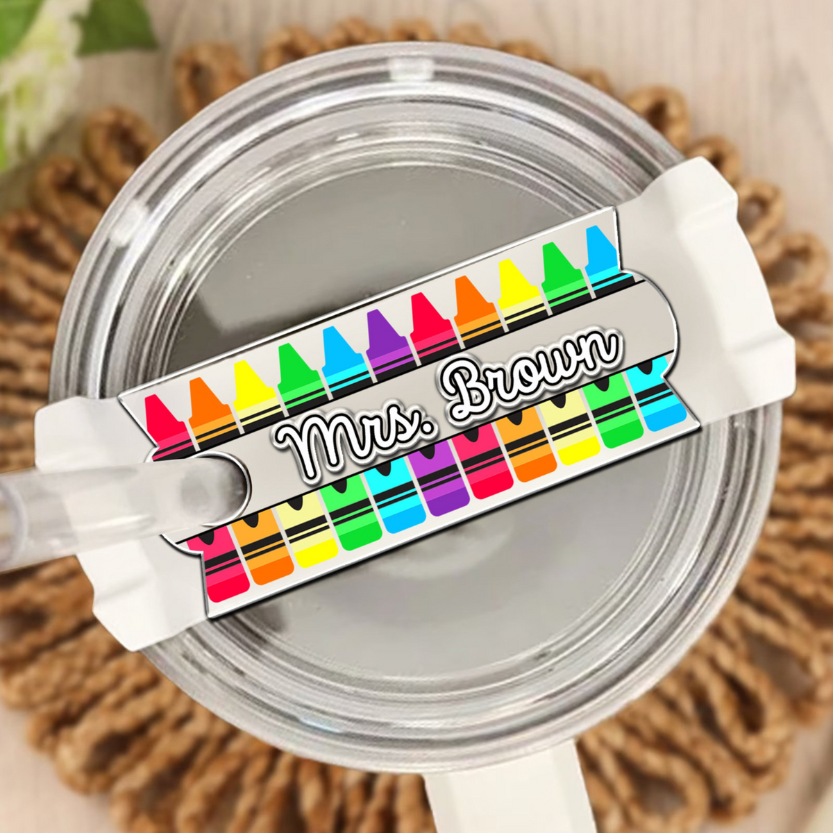Teacher Appreciation Gifts, Personalized Teacher Tumbler Name Tag, Tumbler Topper Gift For Teacher, Tumbler Accessories Tag