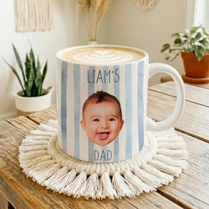 Personalized Baby Face Mug, Custom Dad Mug, Father's Day Mug Gift for Dad, New Parents Gifts, Grandparent Present