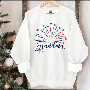 4th Of July Grandma With Grandkids Name - Personalized Shirt - Gift For Grandma