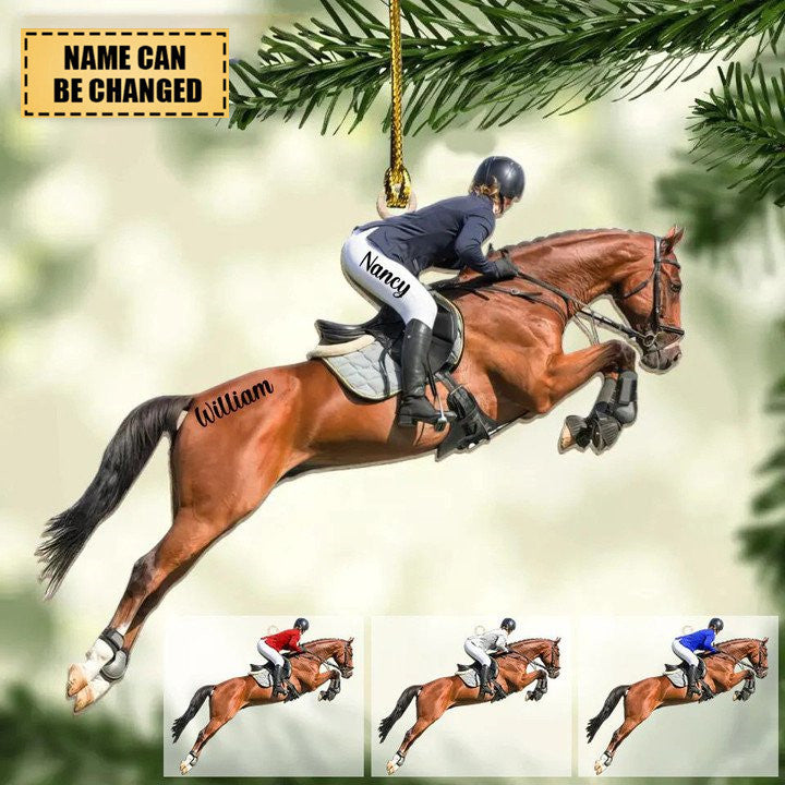 Equestrian Girl - Personalized Acrylic Ornament - Christmas Gift For Horse Lover