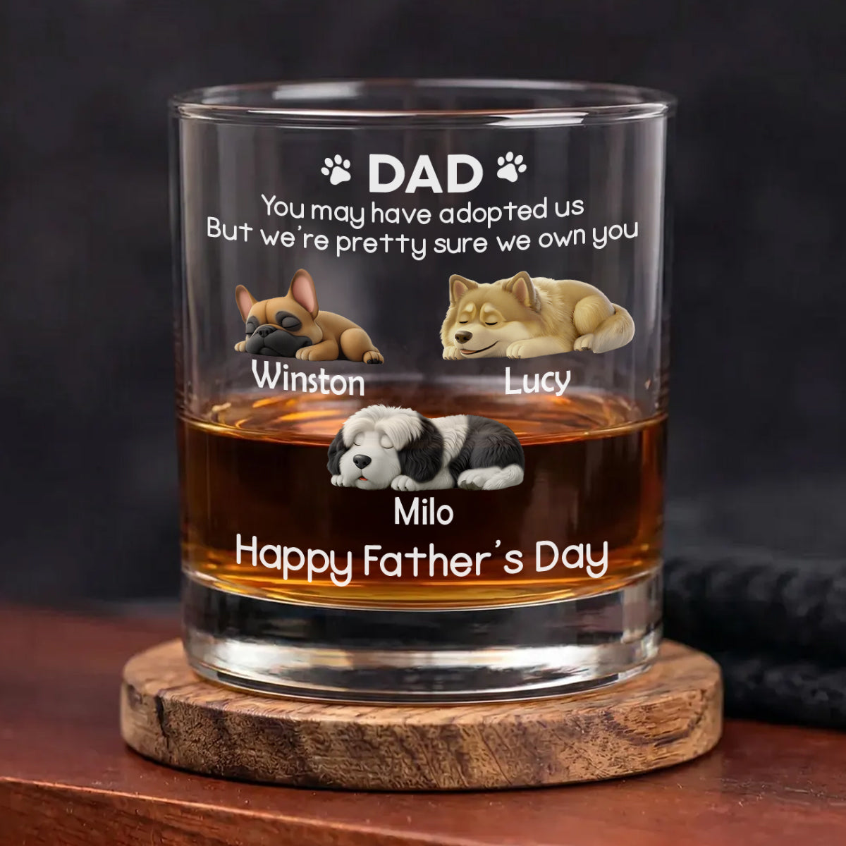 I Own You For Sure - Personalized Custom Whiskey Glass