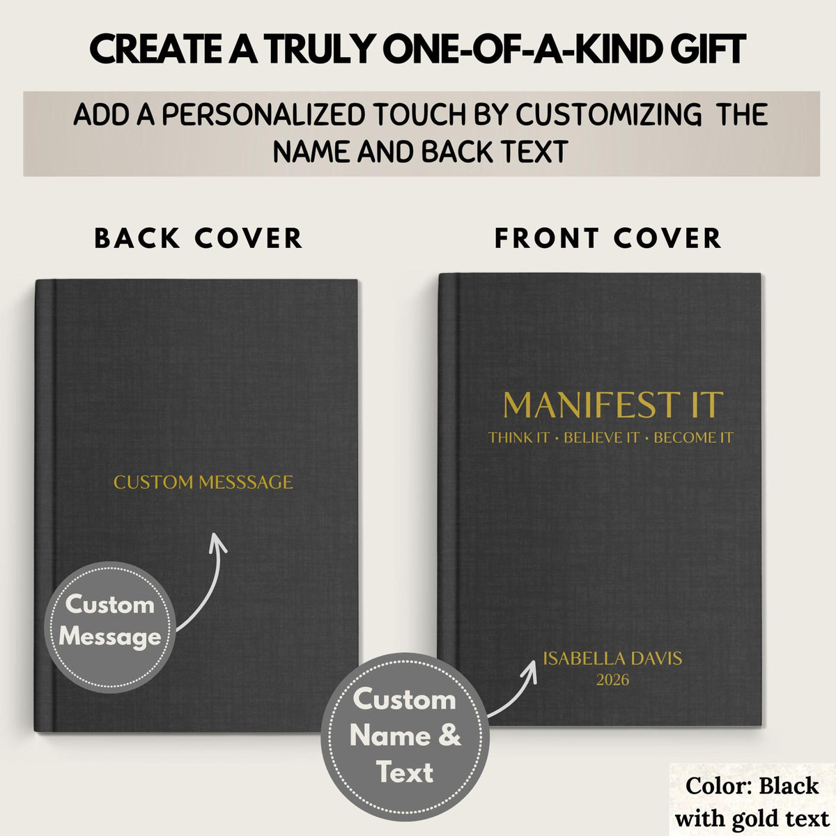 Personalized Manifestation Journal, New Year Affirmation & Goal Notebook, New Beginnings Gift for Graduation or New Job