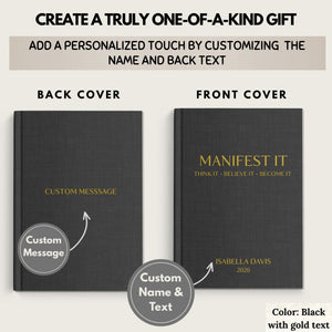Personalized Manifestation Journal, New Year Affirmation & Goal Notebook, New Beginnings Gift for Graduation or New Job