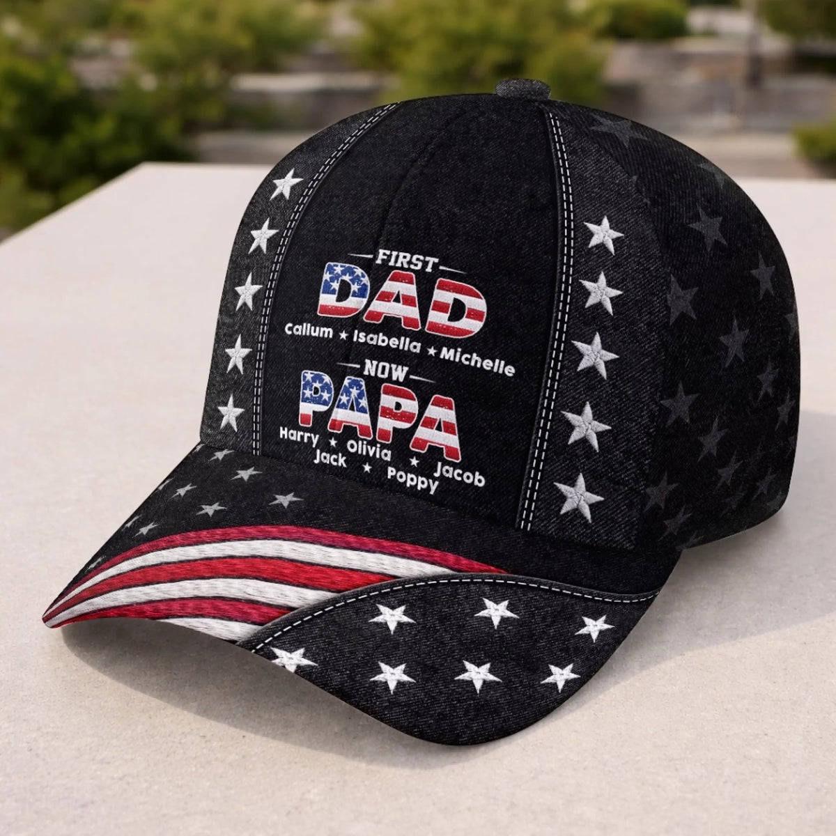 First Dad Now Papa American Legend Dad - Personalized Classic Cap - Gift For Dad, Papa, Father's Day Gift