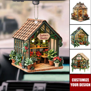Personalized Greenhouse Garden Ornament, Gardening Keepsake, Gardener Gift