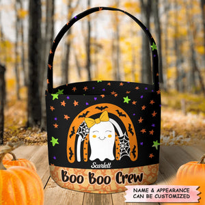Boo Boo Crew - Personalized Halloween Fabric Basket - Halloween Gift For Kids