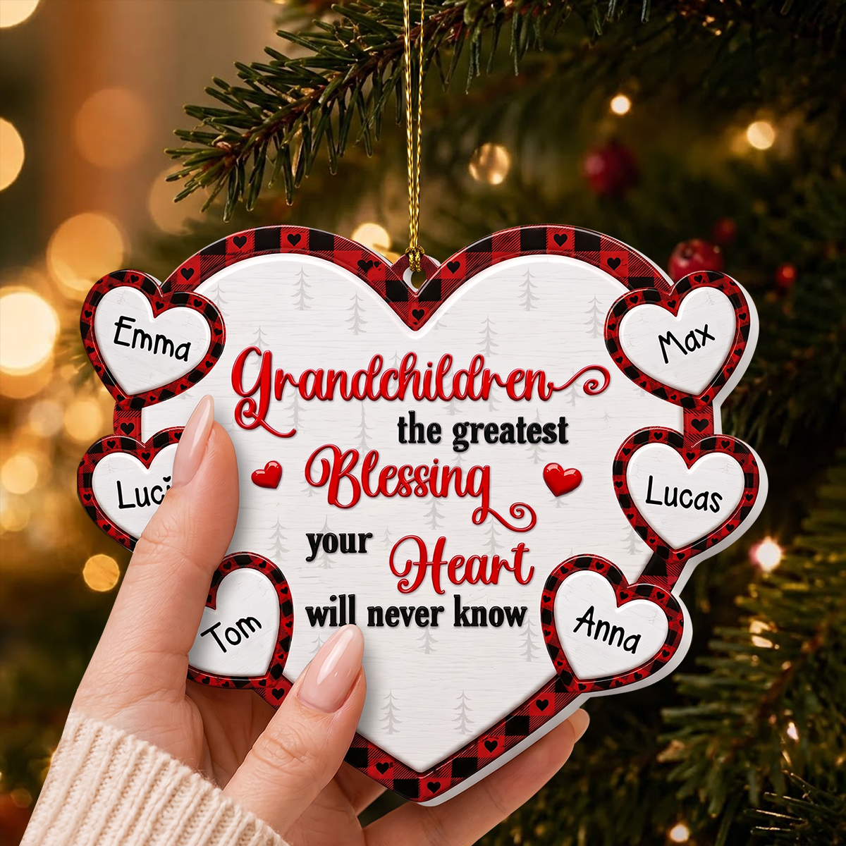 Grandchilds Make My Heart - Real 3D Raised Ornament