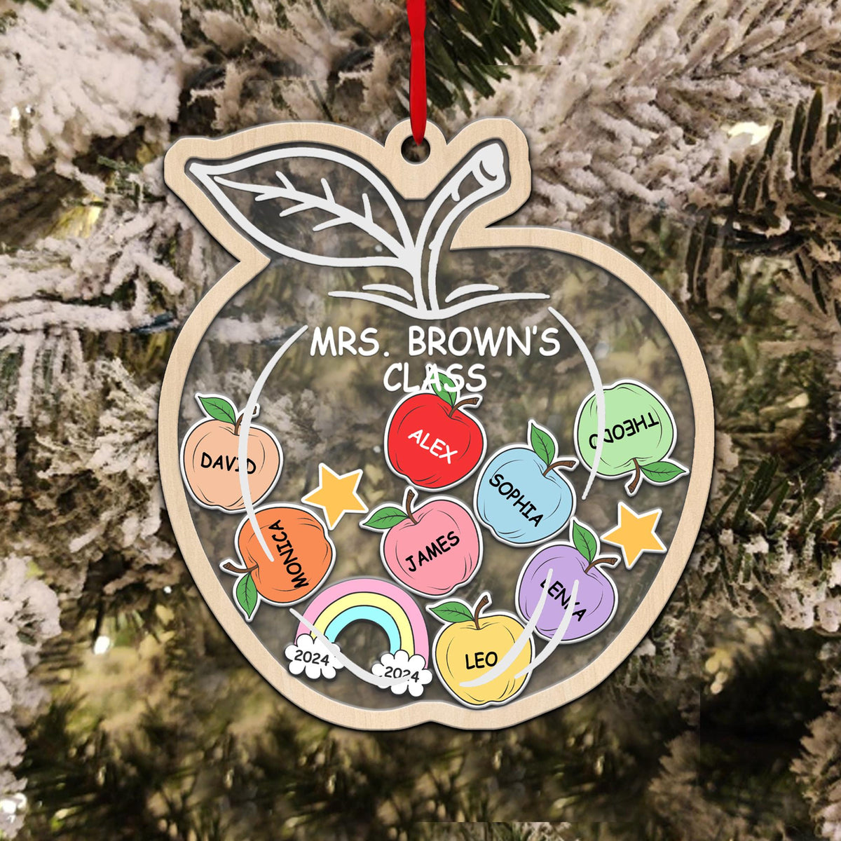 Christmas Teacher - Personalized 4D Shaker Ornament - Christmas Gift For Teacher