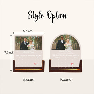 Personalized Wedding Photo Calendar Desk Name Plate NIght Light, Valentines Day Gifts, Anniversary Gifts, Gift for Him/Her