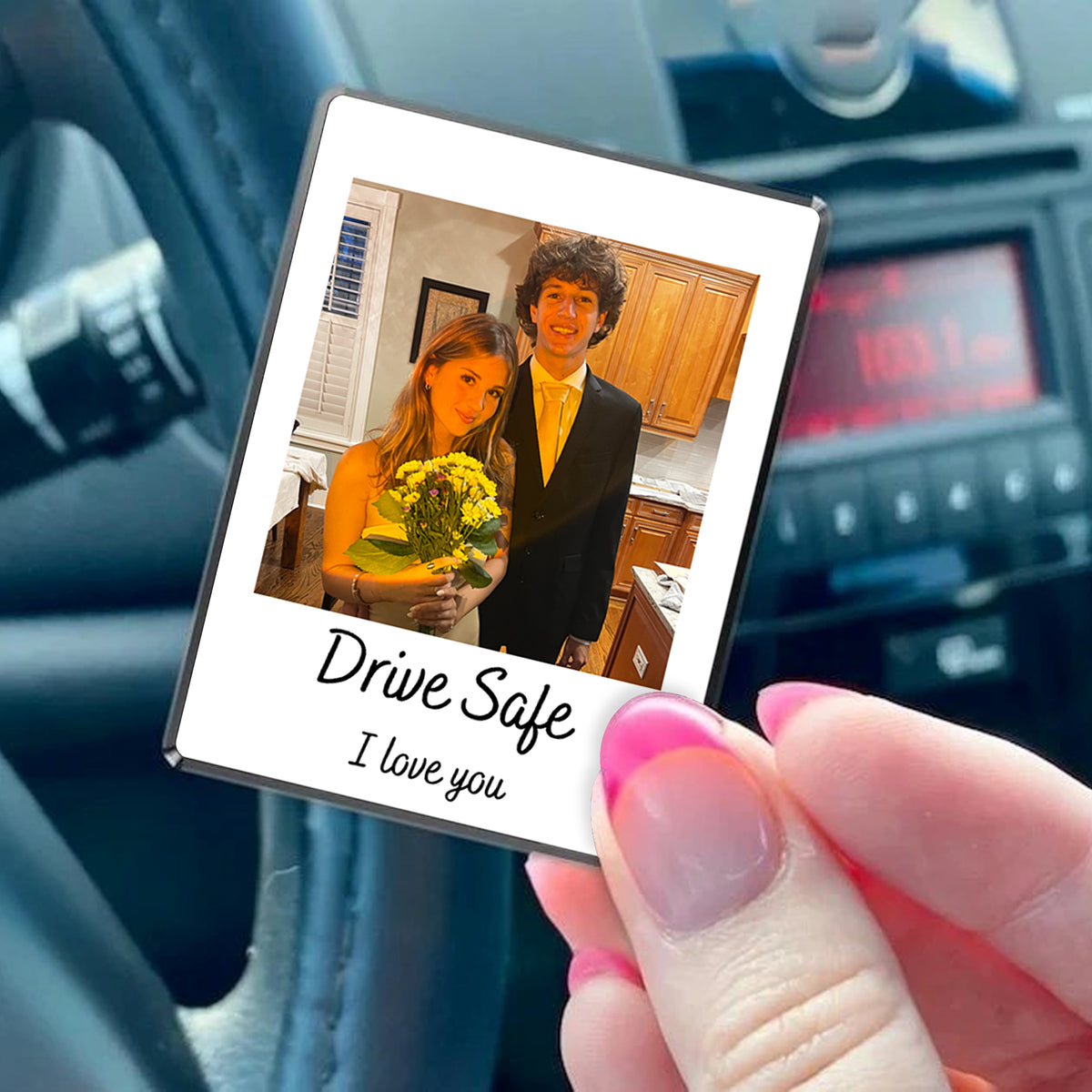 Personalised Photo Car Visor Clip Any Image Driving Test Pass Gift Idea First Car Charm Gift