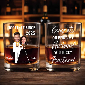 Together Since, Featuring Couple Silhouettes, Personalized Whiskey Glass, Gift For Couples