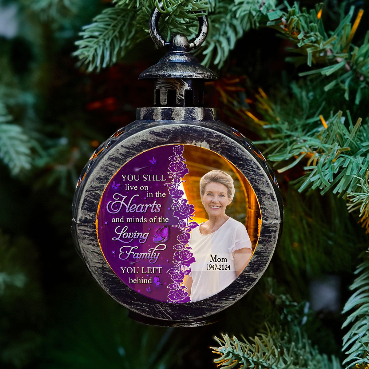 You Still Live On In The Hearts - Personalized Christmas Lantern LED Flameless Candle - Memorial Christmas Gift For Family