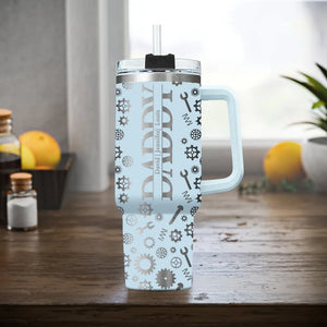 Dad Built With Love - Personalized 40oz Stainless Steel Tumbler - Gift For Dad, Father's Day Gift
