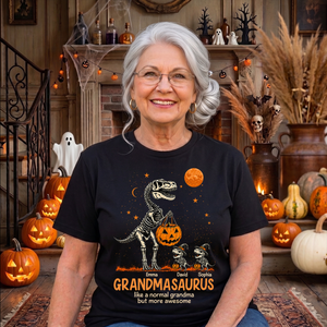 Spooky Grandmasaurus Like A Normal Grandma But More Awesome - Personalized T-Shirt - Haloween Seasonal Apparel, Gift For Mom Grandma