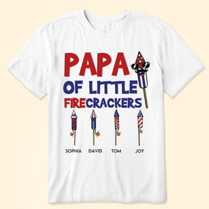 Papa Of Little Firecrackers - Personalized Apparel - 4th of July Gift For Dad, Papa