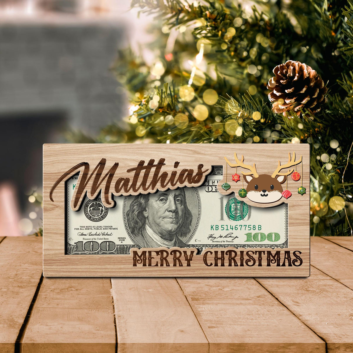 Custom Money Holder Christmas, Reindeer, Money Card, Gift For Kid, Christmas Gift For Family, Cute Money Holder, Unique Gift