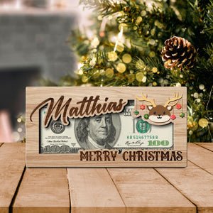 Custom Money Holder Christmas, Reindeer, Money Card, Gift For Kid, Christmas Gift For Family, Cute Money Holder, Unique Gift