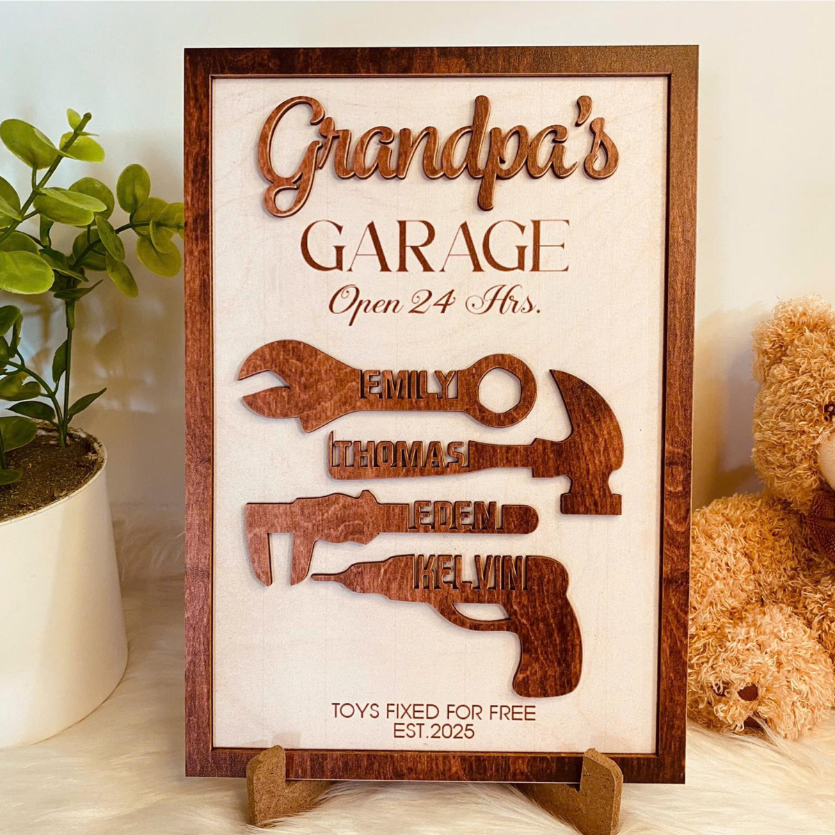 Personalized Mechanic Dad Sign With Kids Names, Custom Handyman Dad Gift, Father's Day 2025 Gift, Best Dad Gift, Mechanic Dad Gift