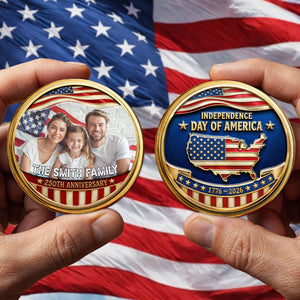 America 250 Legacy Family - Personalized Commemorative Keepsake Coin - Patriotic Gift, 4th Of July Gift For Family