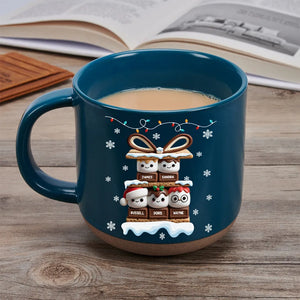Happy Smores Family - Personalized Pottery Mug - Christmas Gift For Family