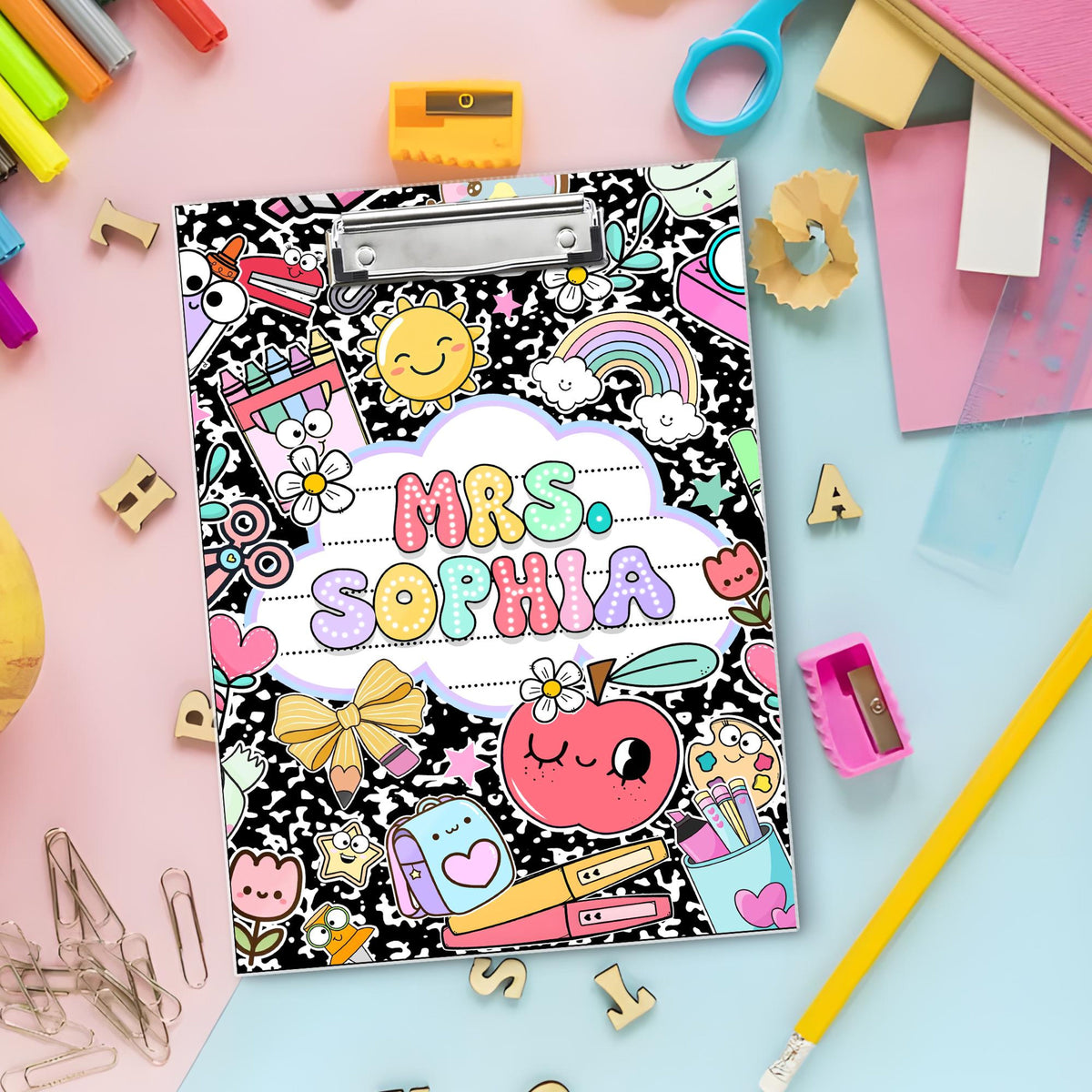 Personalized Teacher Gifts, Custom Acrylic Clipboard With Teacher Name, Elements Teacher Clipboard, Back To School Teacher Appreciation Gift