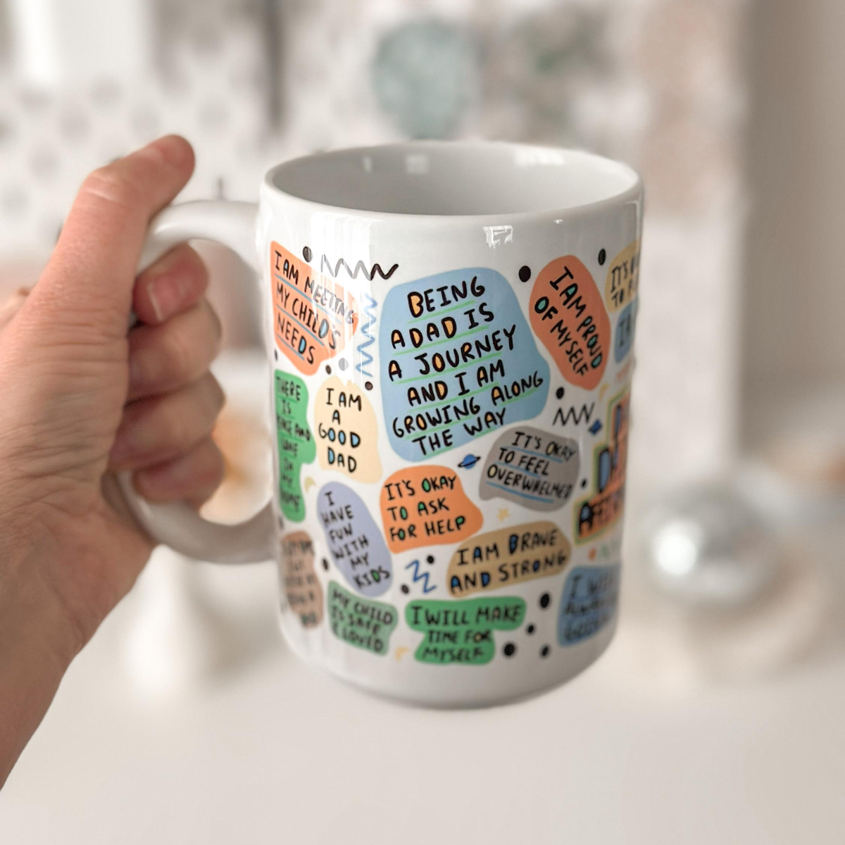 Dad Daily Affirmation Coffee Mug, Giftful mug Best Dad Ever Coffee Cup, Fathers Day Gifts for Dad Positive Cup Dad Birthday Gift
