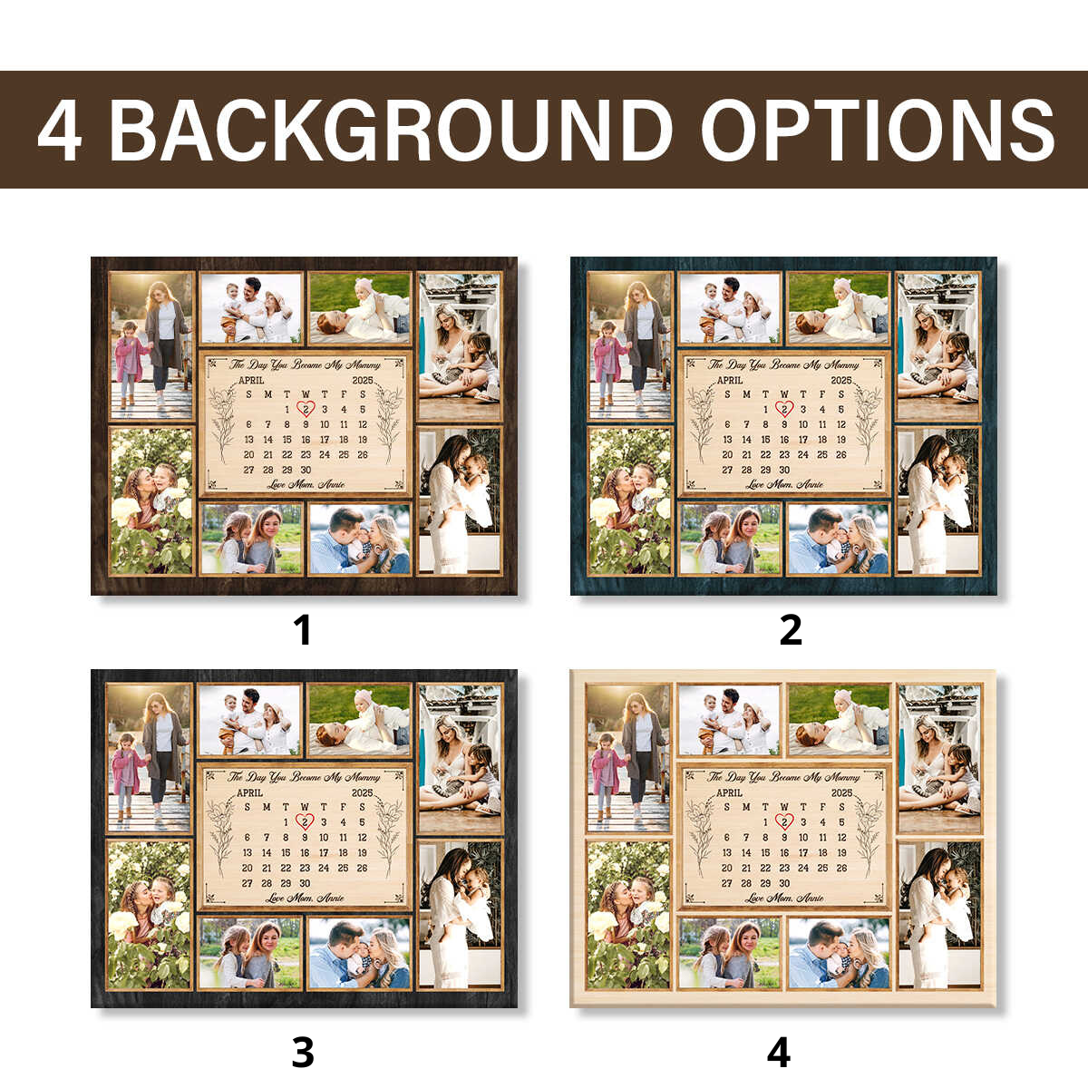 Personalized New Mom Calendar Canvas, First Time Mom Gift, Custom Mother Photo Collages, New Mom Gift Ideas, Mother s Day Gift For Mom, Gift For Wife