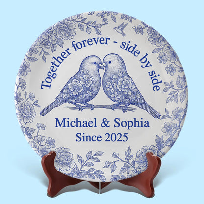 Together Forever - Personalized Ceramic Plate - Gift For Couple, Anniversary Gift