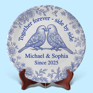 Together Forever - Personalized Ceramic Plate - Gift For Couple, Anniversary Gift