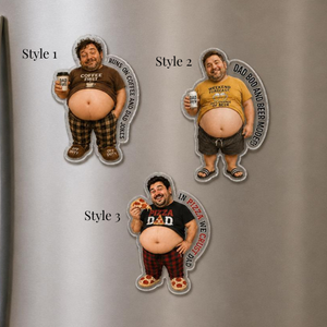 Custom Funny Dad's Grilling Face Squishy Belly Fridge Magnet, Personalized Dad Photo Squeeze Magnet, Father's Day Gift For Husband