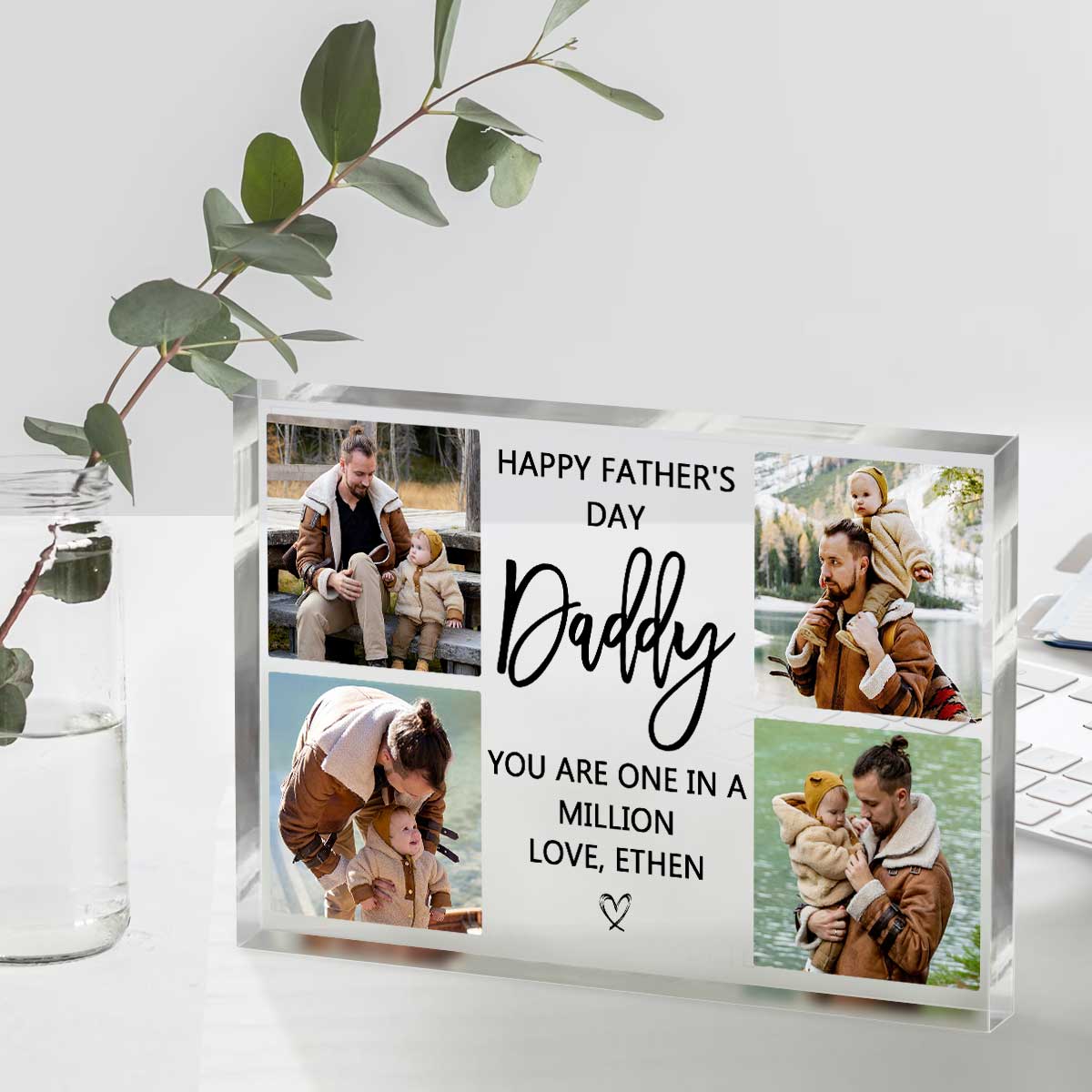 Father's Day Photo Plaque, Custom Acrylic For Dad, Daddy Gift From Kids, Father s Day Keepsake Gifts